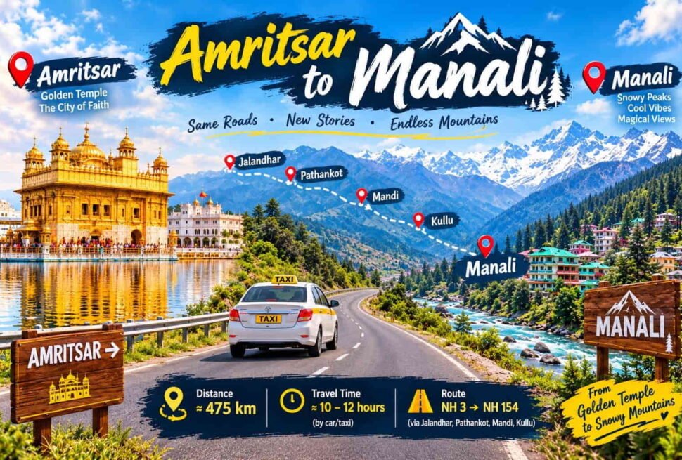 Amritsar to Manali Taxi Service