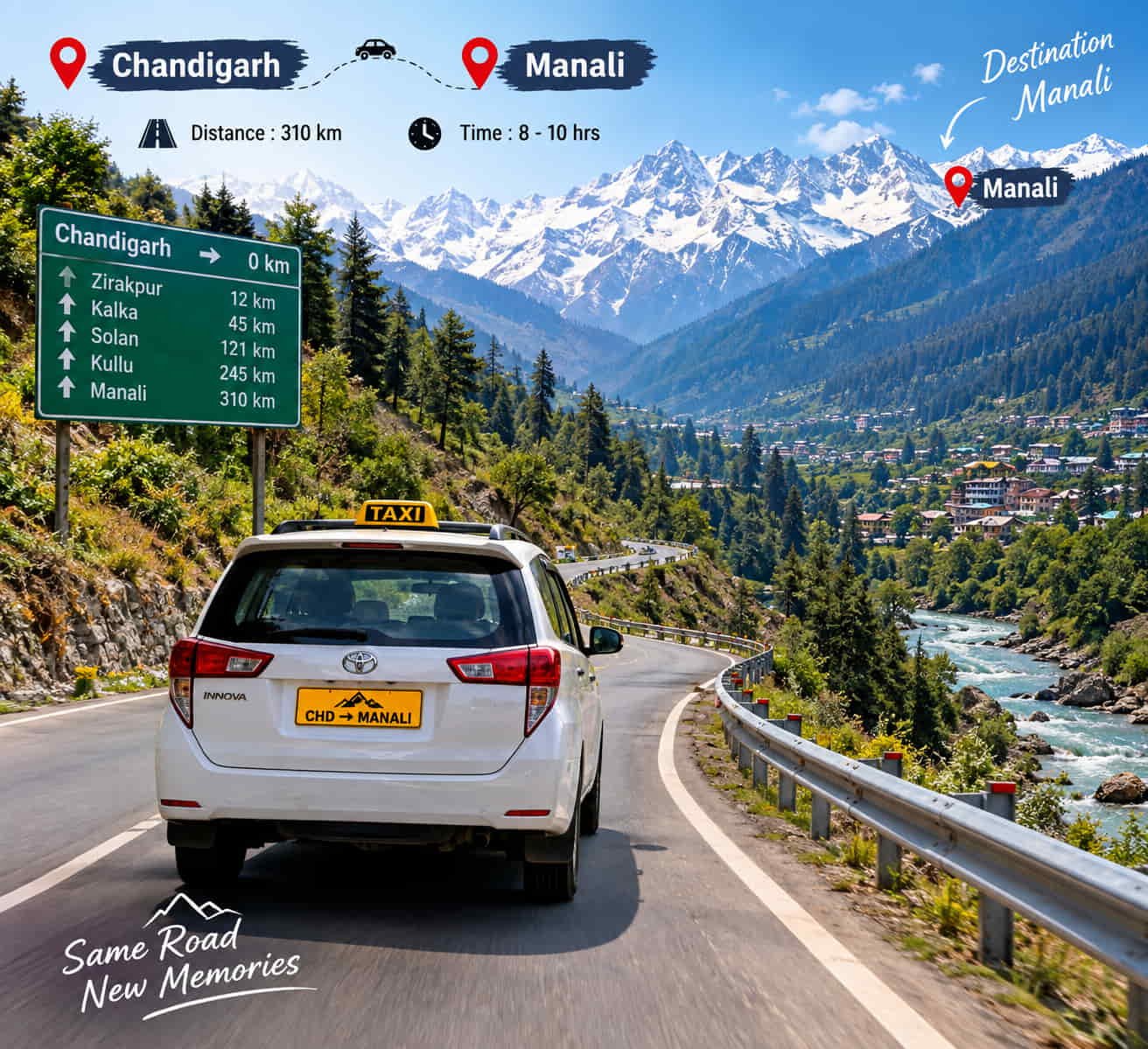 Chandigarh to Manali Taxi Service